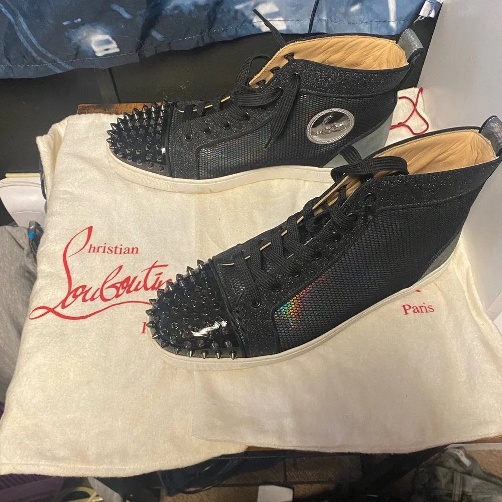 Christian Louboutin Iridescent Black Men's Sneakers - Picture 3 of 5